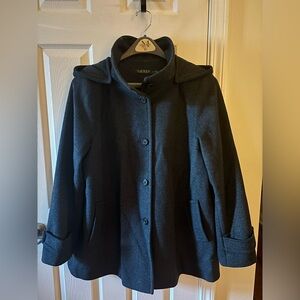 Lauren Ralph Lauren wool blend hooded walker coat size XL